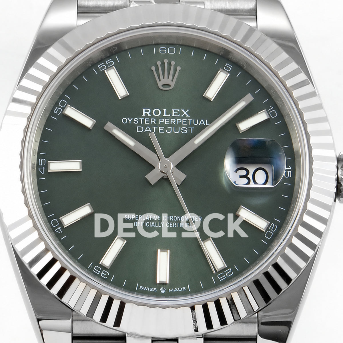 Rolex Datejust 41 126334 Green Stick Dial Jubilee ERF JH3235 Free Sprung
