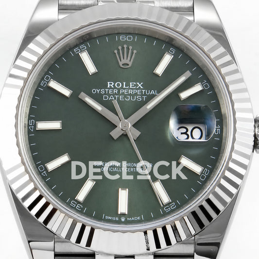 Rolex Datejust 41 126334 Green Stick Dial Jubilee ERF JH3235 Free Sprung