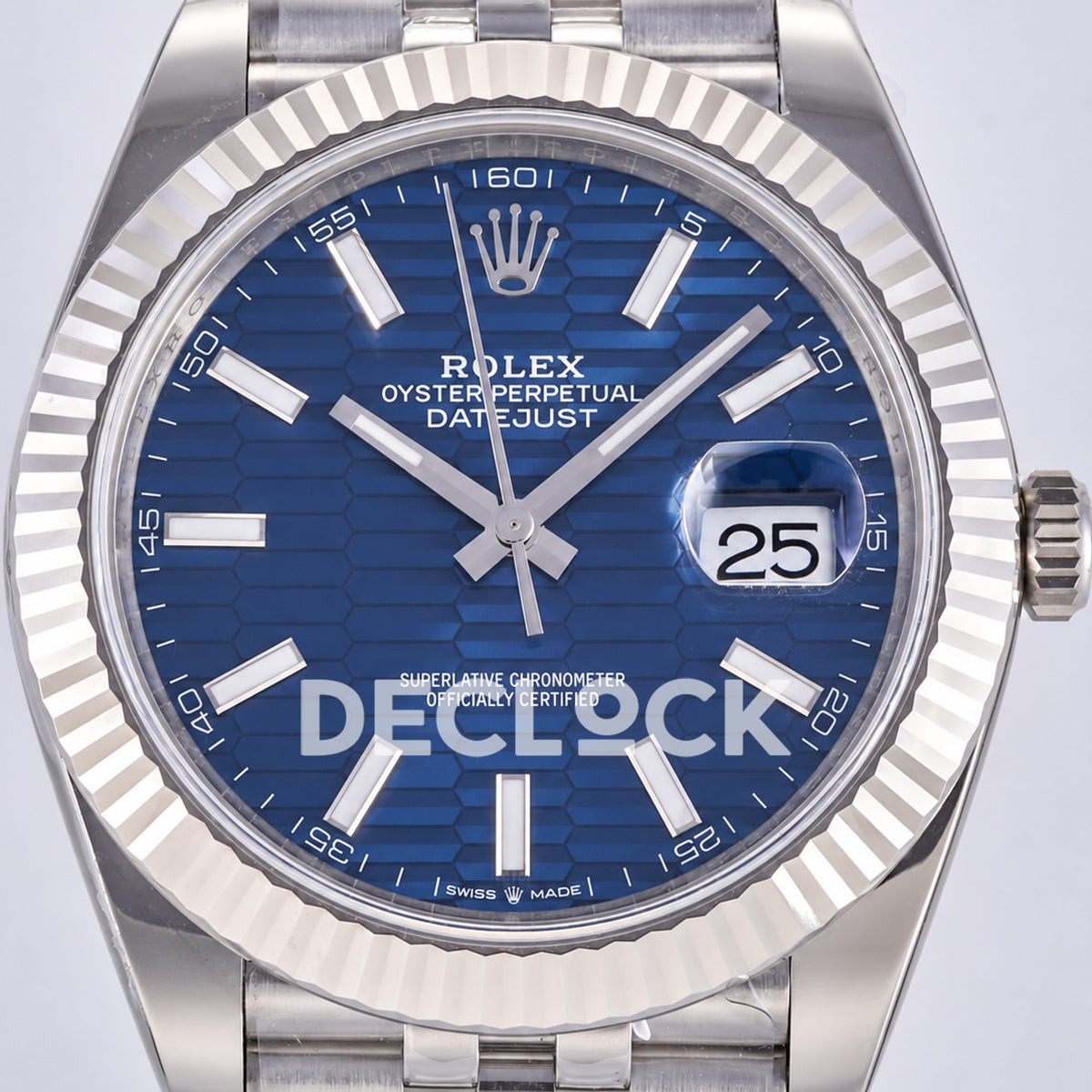 Rolex Datejust 41 126334 Blue Textured Stick Dial Jubilee JF JH3235 Free Sprung