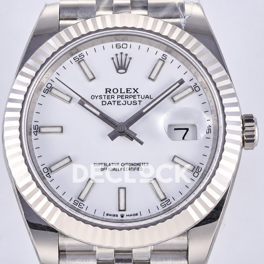 Rolex Datejust 41 126334 White Stick Dial Jubilee JF JH3235 Free Sprung
