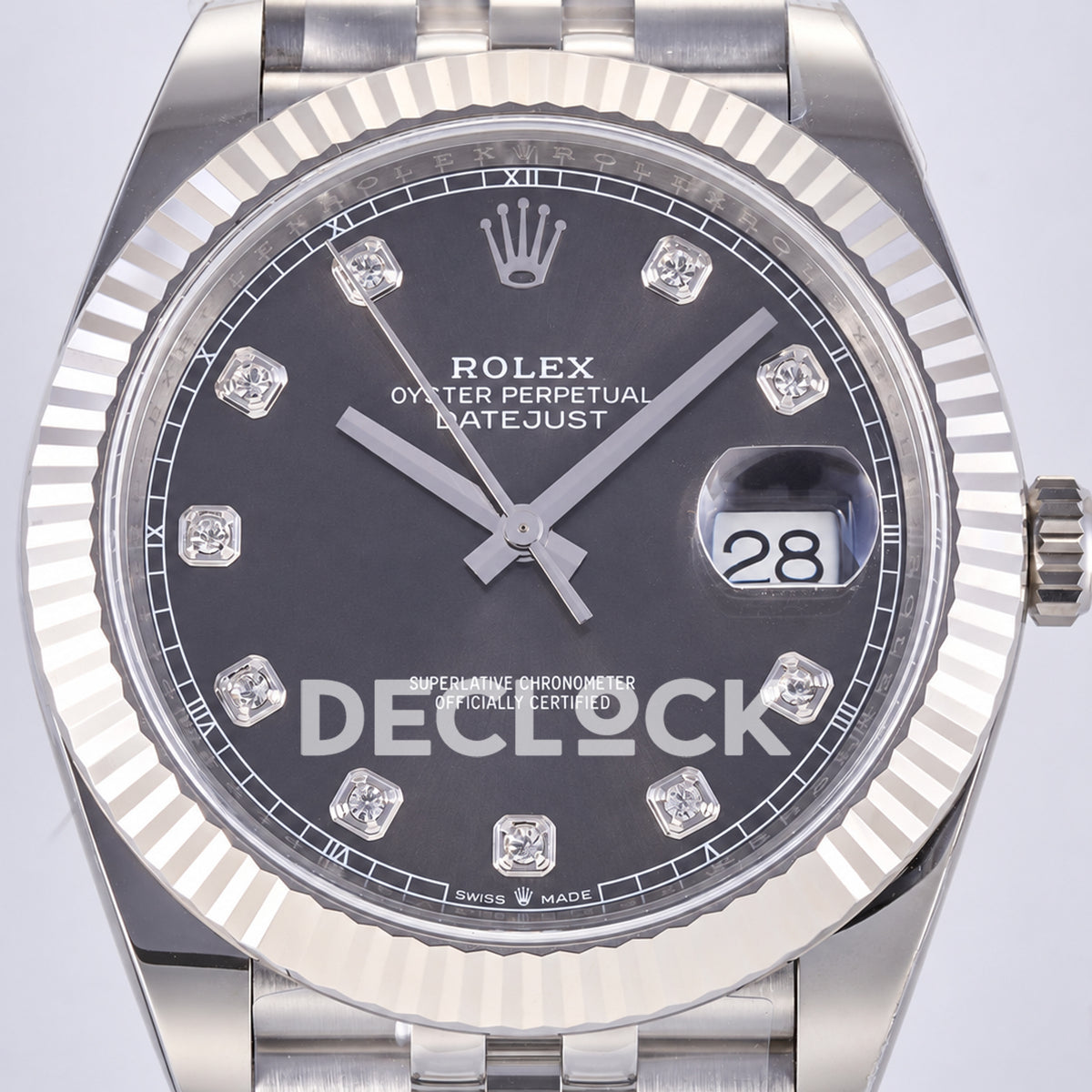 Rolex Datejust 41 126334 Grey Diamond Dial Jubilee JF JH3235 Free Sprung