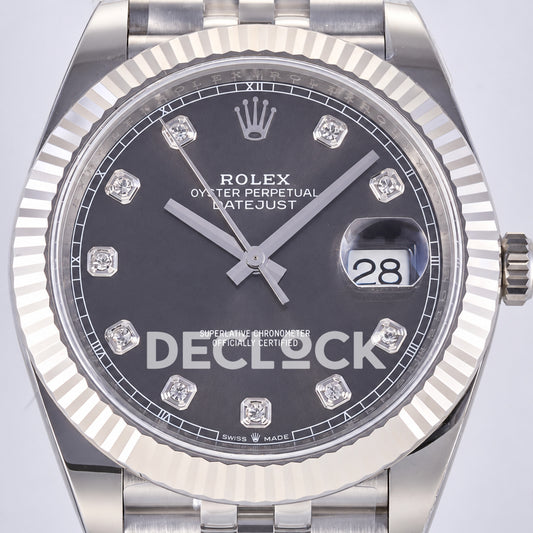 Rolex Datejust 41 126334 Grey Diamond Dial Jubilee JF JH3235 Free Sprung