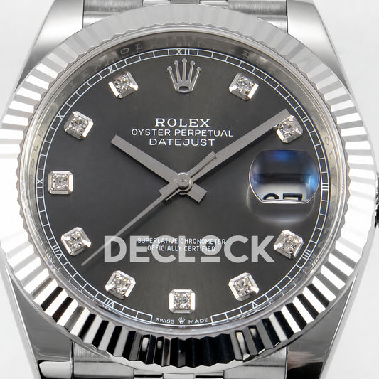 Rolex Datejust 41 126334 Grey Diamond Dial Jubilee Clean Plus JH3235 Free Sprung
