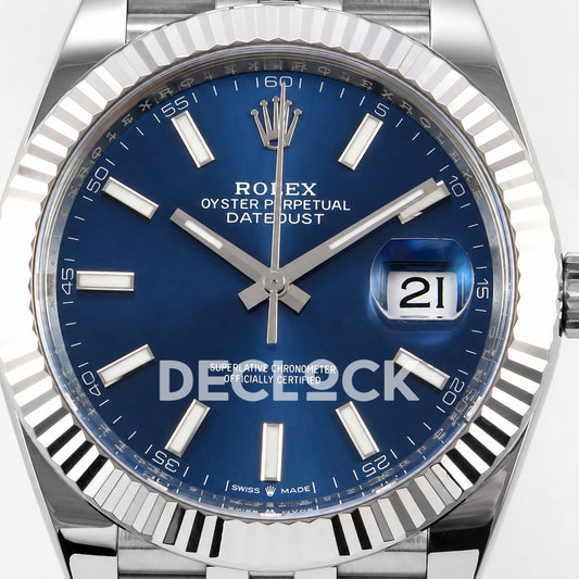 Rolex Datejust 41 126334 Blue Stick Dial Jubilee Clean Plus JH3235 Free Sprung