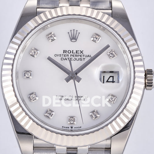 Rolex Datejust 41 126334 White Diamond Dial Jubilee JF JH3235 Free Sprung