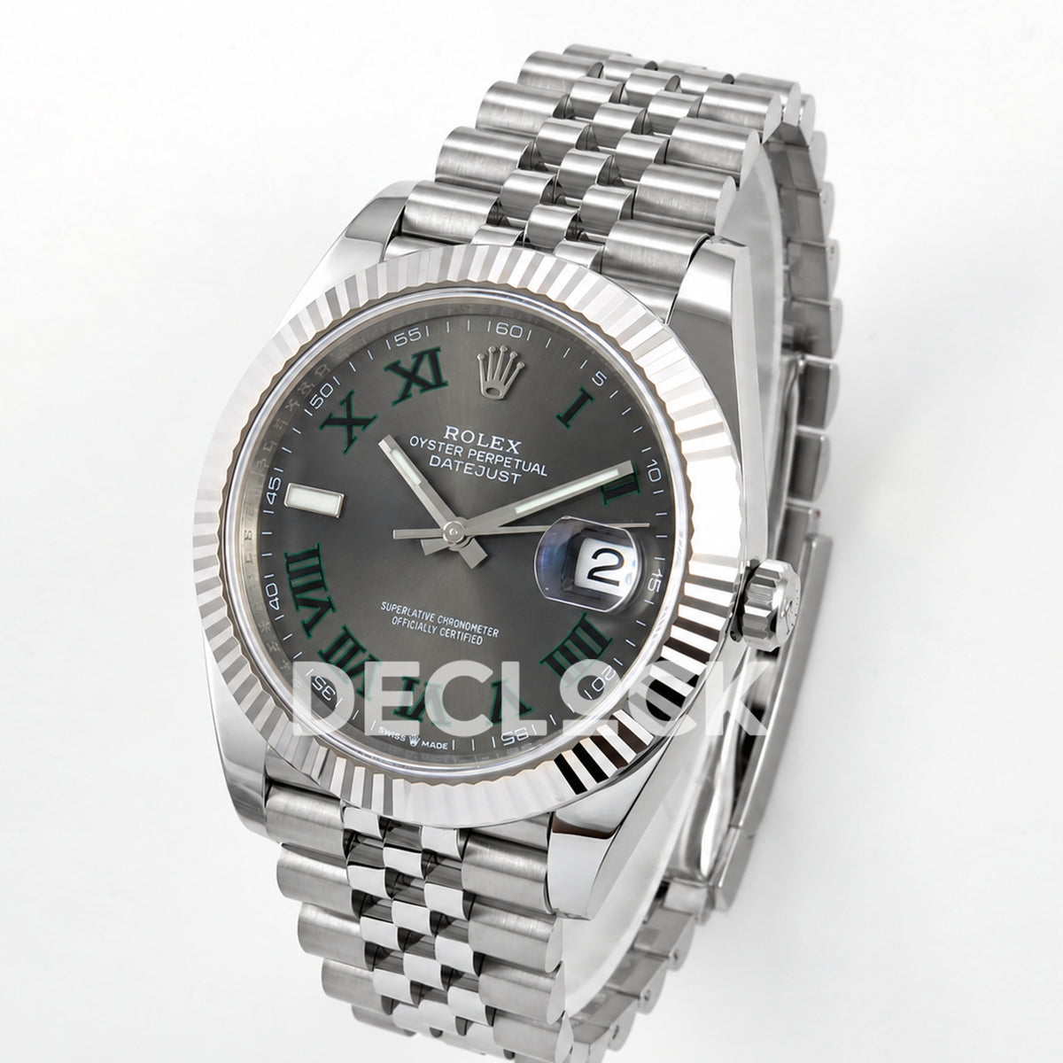 Rolex Datejust 41 126334 Wimbledon Grey Green Roman Dial Jubilee ERF JH3235 Free Sprung