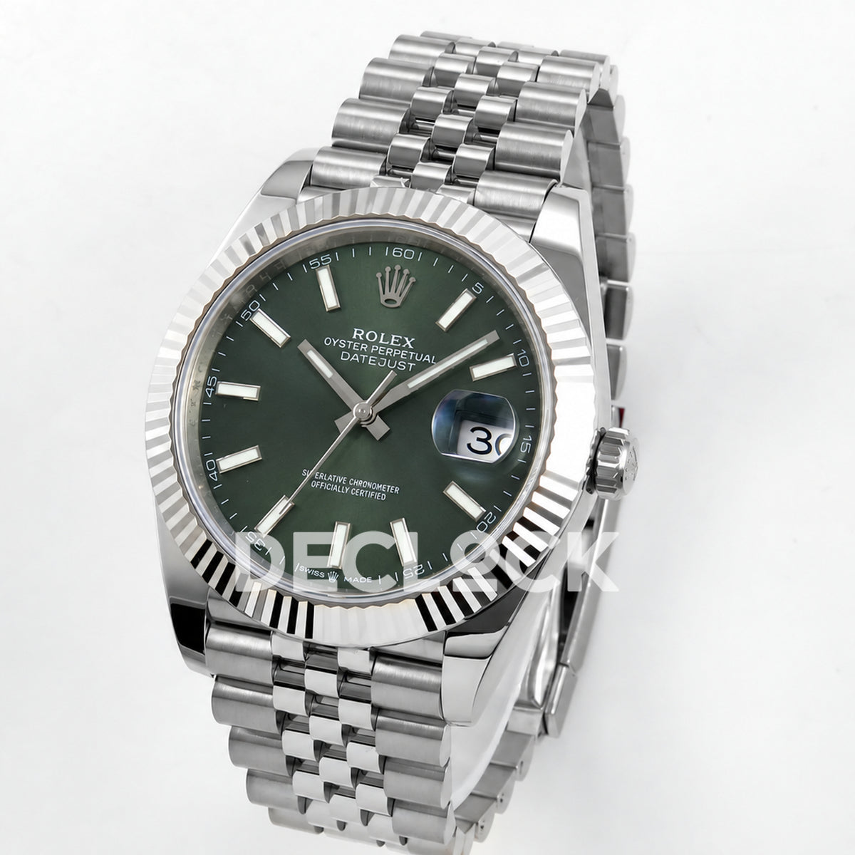 Rolex Datejust 41 126334 Green Stick Dial Jubilee ERF JH3235 Free Sprung