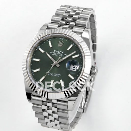 Rolex Datejust 41 126334 Green Stick Dial Jubilee ERF JH3235 Free Sprung
