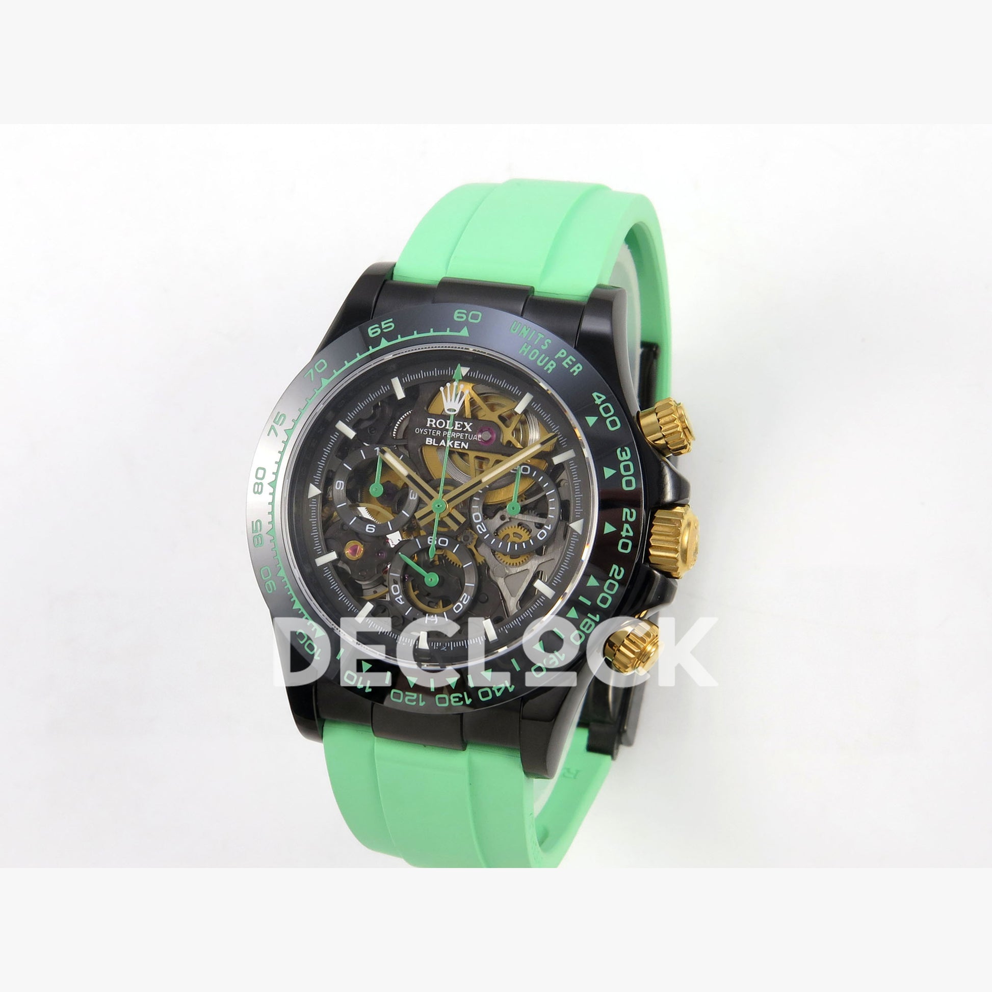 Rolex Daytona Blacken Ceramic Custom PVD SONIC Green Rubber SA4130