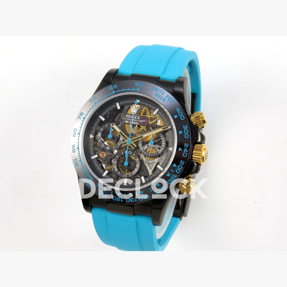 Super Clone Rolex Daytona 126515 Black/RG Stick Dial on Oysterflex Strap DD4131