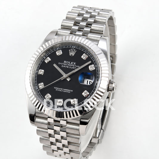 Rolex Datejust 41 126334 Black Diamond Dial Jubilee Clean Plus JH3235 Free Sprung