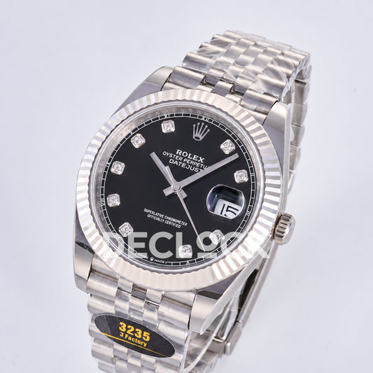 Rolex Datejust 41 126334 Black Diamond Dial Jubilee JF JH3235 Free Sprung
