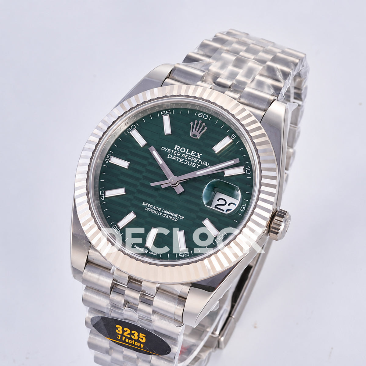Rolex Datejust 41 126334 Green Textured Stick Dial Jubilee JF JH3235 Free Sprung