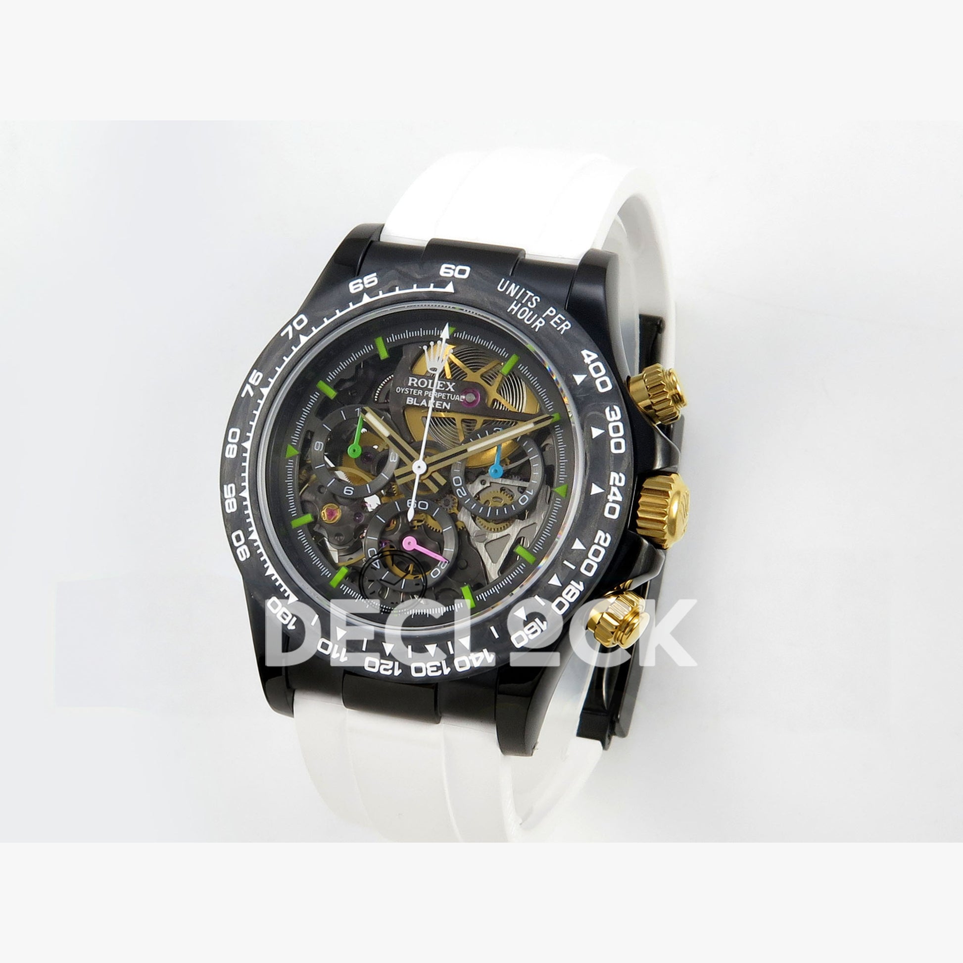 Rolex Daytona Blacken Ceramic Custom PVD SONIC White Rubber SA4130