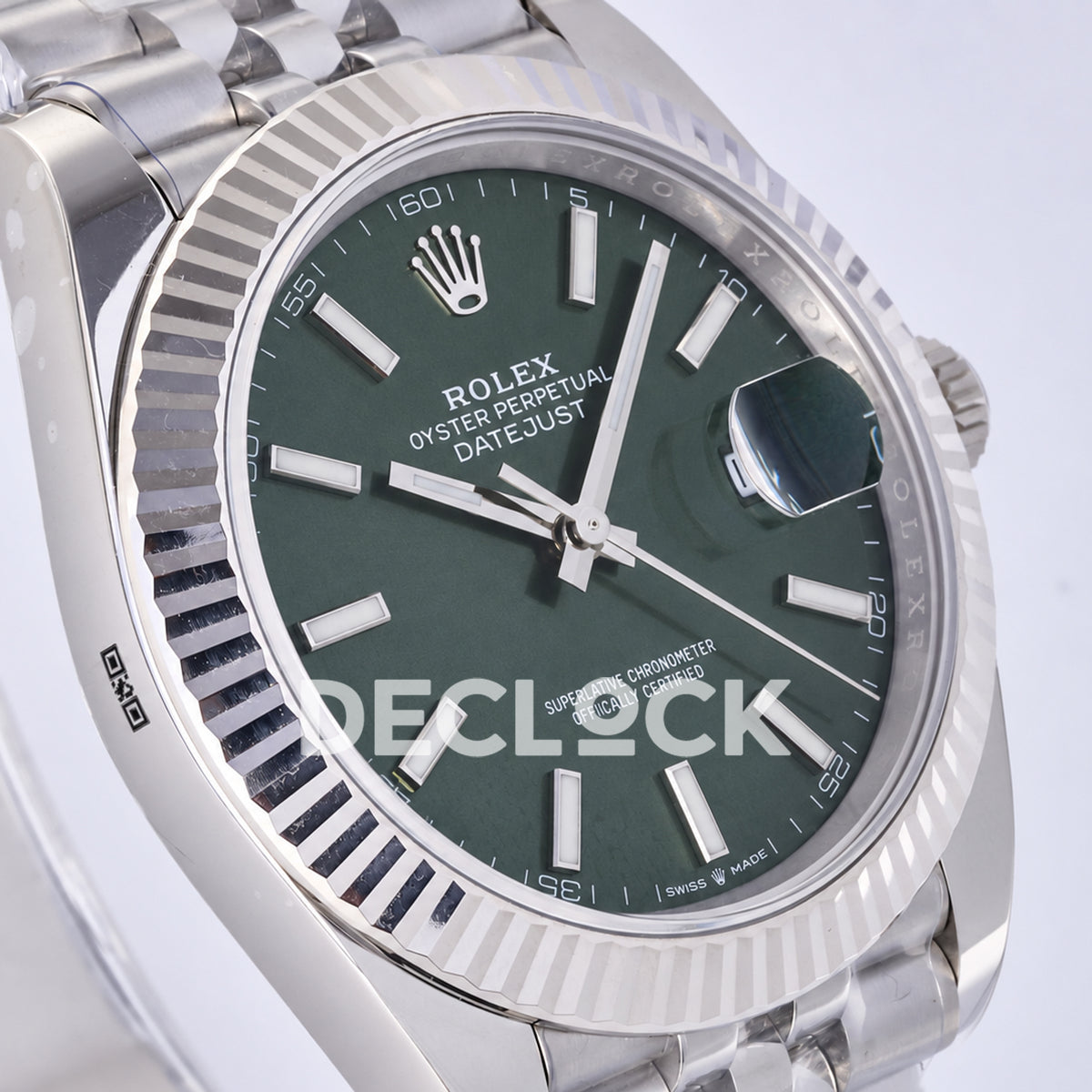 Rolex Datejust 41 126334 Green Stick Dial Jubilee JF JH3235 Free Sprung