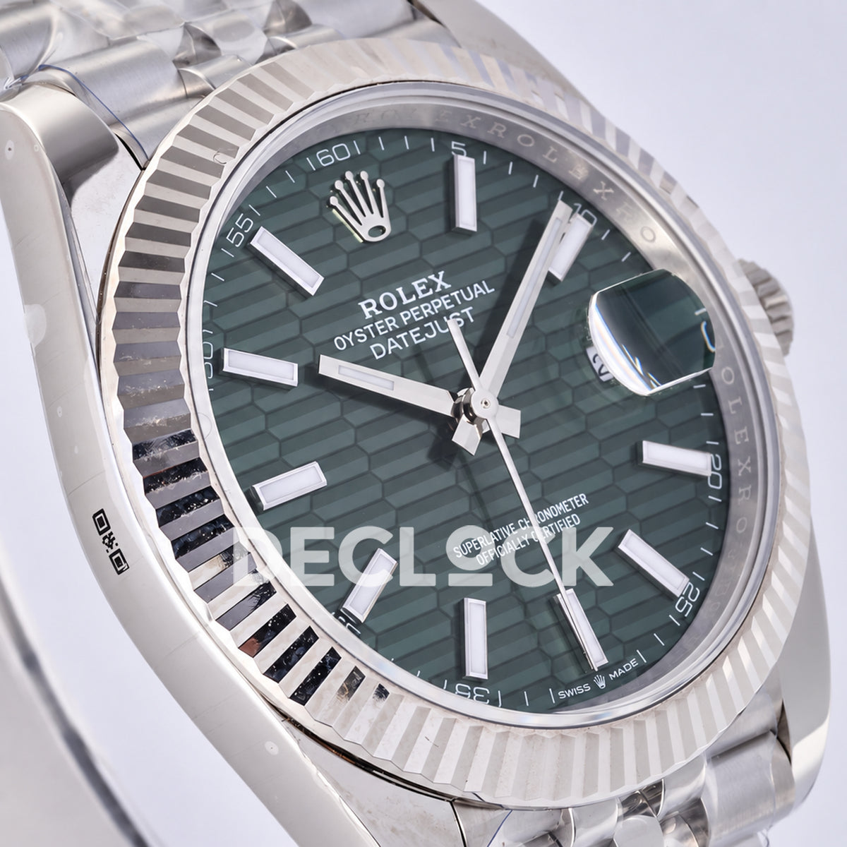 Rolex Datejust 41 126334 Green Textured Stick Dial Jubilee JF JH3235 Free Sprung
