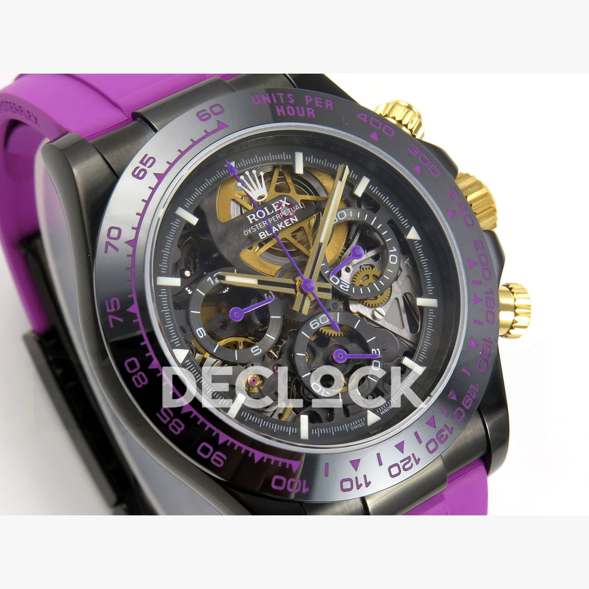 Rolex Daytona Blacken Ceramic Custom PVD SONIC Purple Rubber SA4130