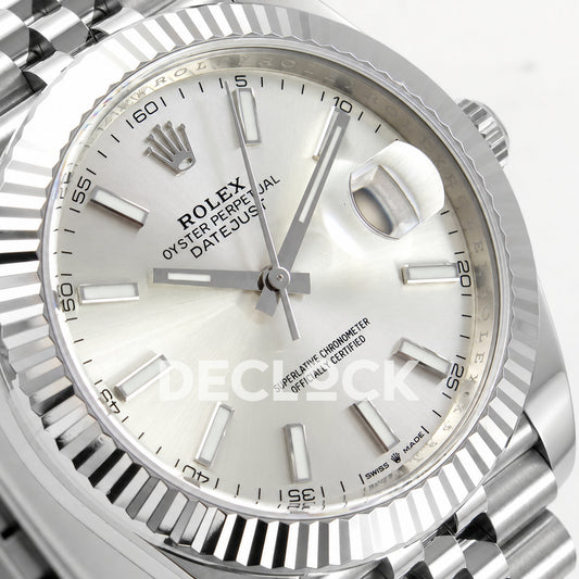 Rolex Datejust 41 126334 Silver Stick Dial Jubilee Clean Plus JH3235 Free Sprung