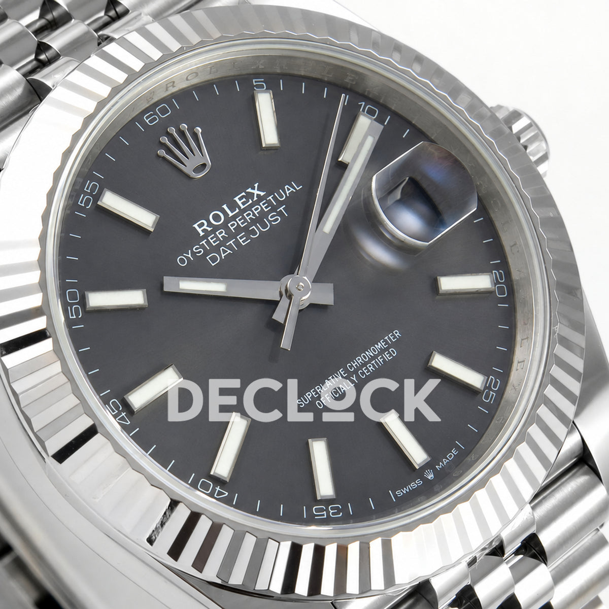 Rolex Datejust 41 126334 Grey Stick Dial Jubilee ERF JH3235 Free Sprung