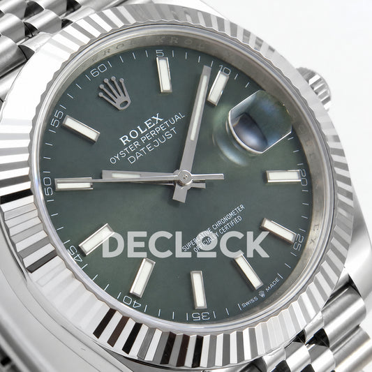 Rolex Datejust 41 126334 Green Stick Dial Jubilee ERF JH3235 Free Sprung