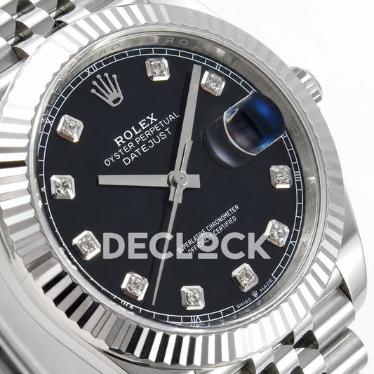 Rolex Datejust 41 126334 Black Diamond Dial Jubilee Clean Plus JH3235 Free Sprung