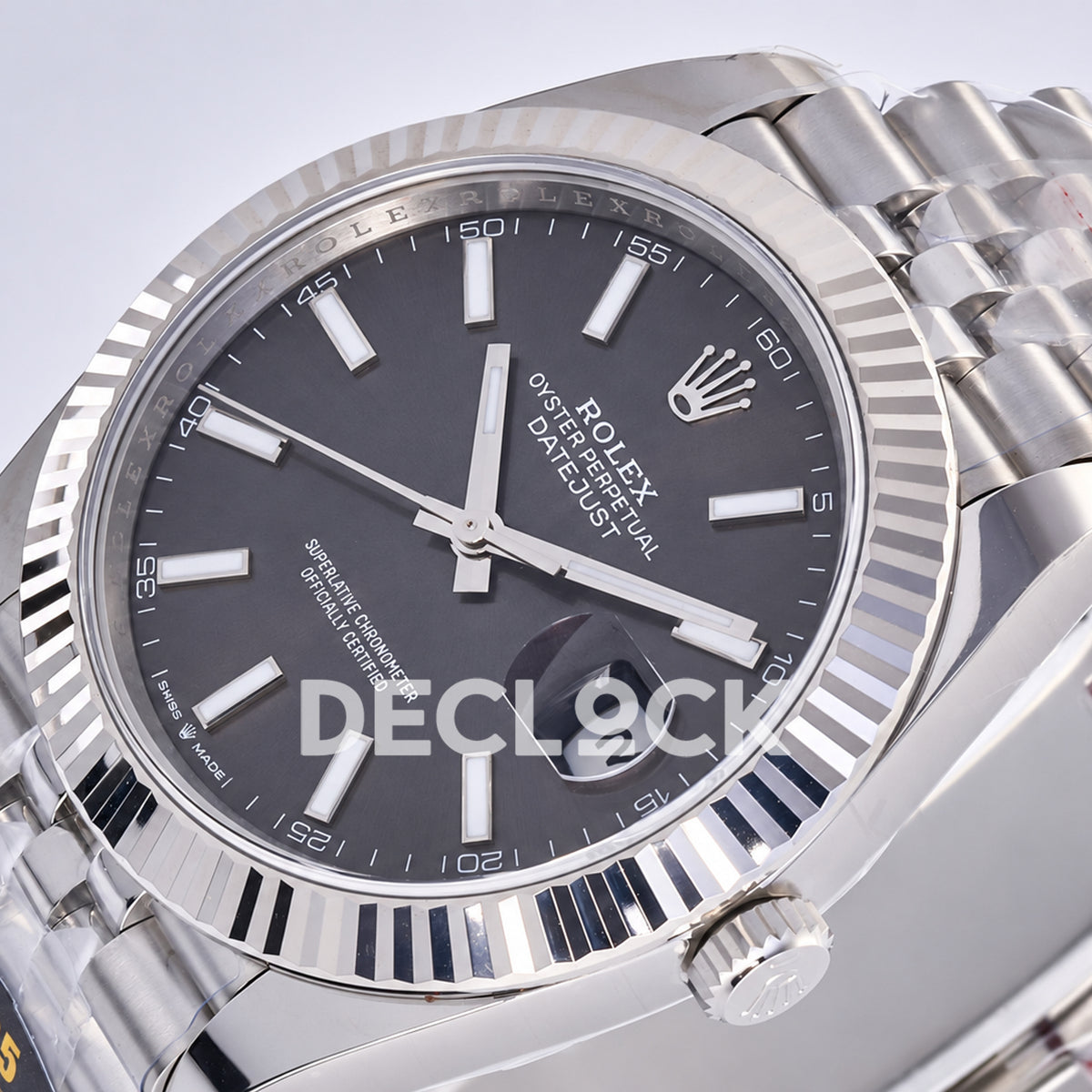 Rolex Datejust 41 126334 Grey Stick Dial Jubilee JF JH3235 Free Sprung