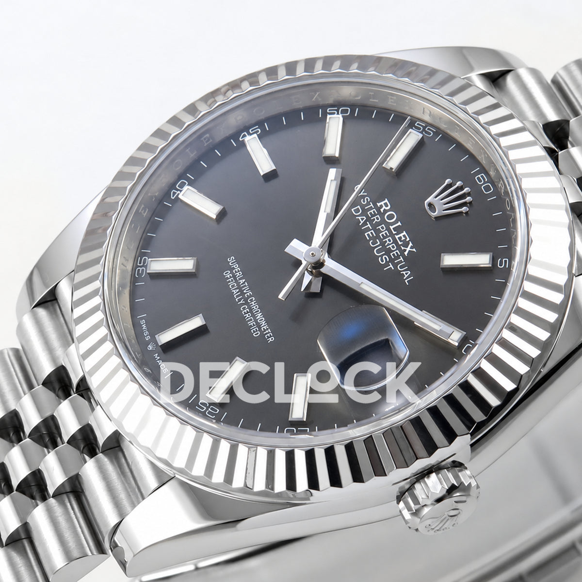 Rolex Datejust 41 126334 Grey Stick Dial Jubilee Clean Plus JH3235 Free Sprung