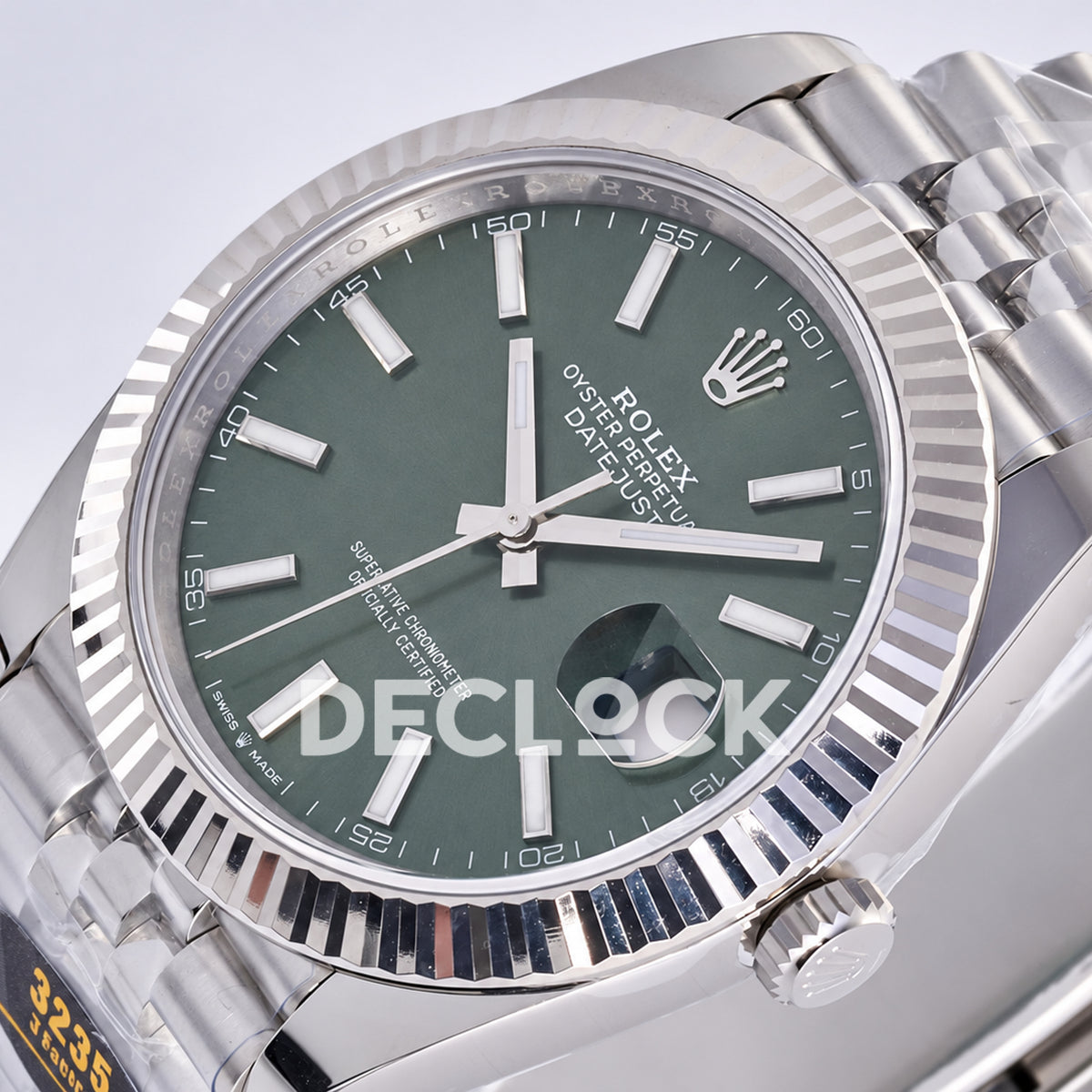 Rolex Datejust 41 126334 Green Stick Dial Jubilee JF JH3235 Free Sprung