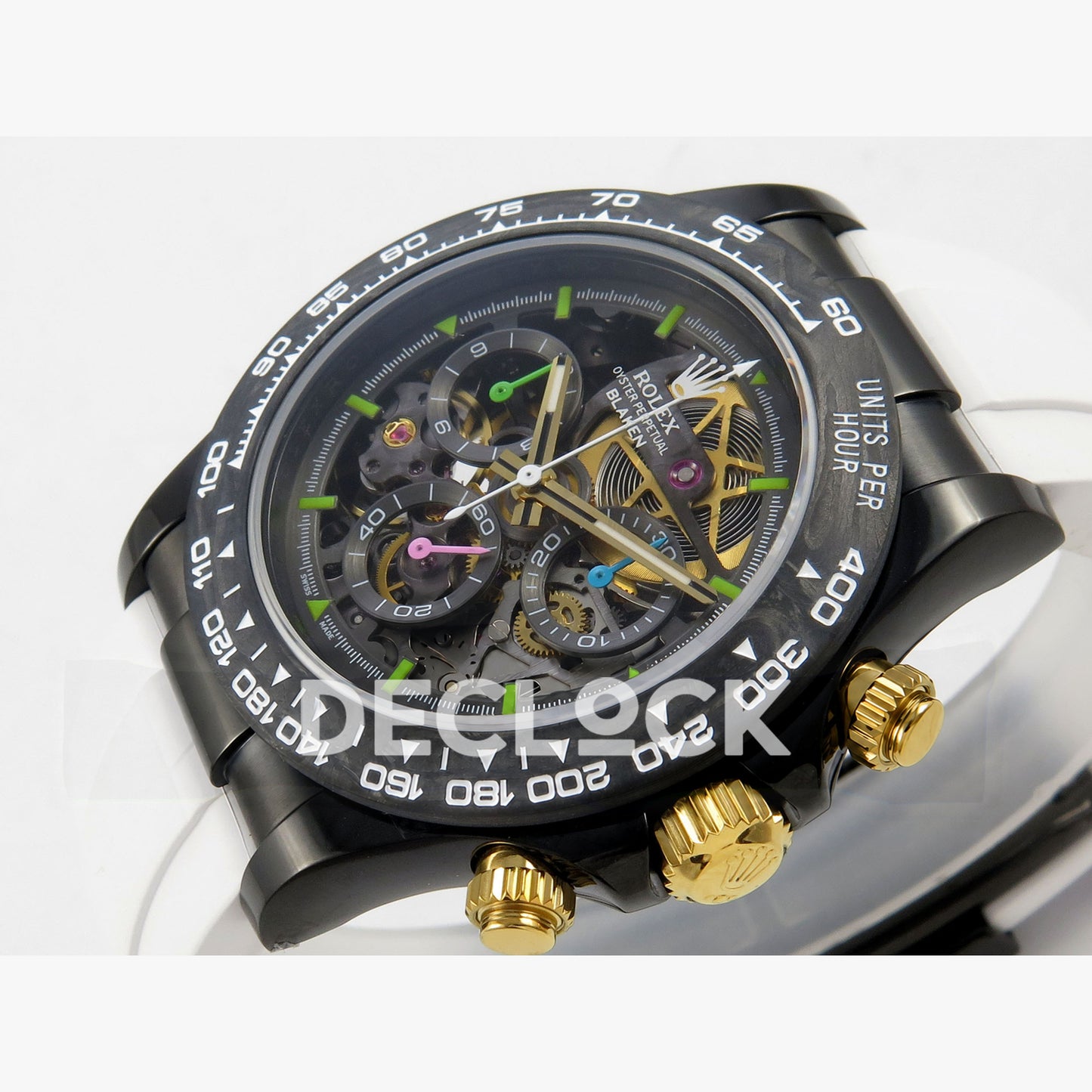 Rolex Daytona Blacken Ceramic Custom PVD SONIC White Rubber SA4130