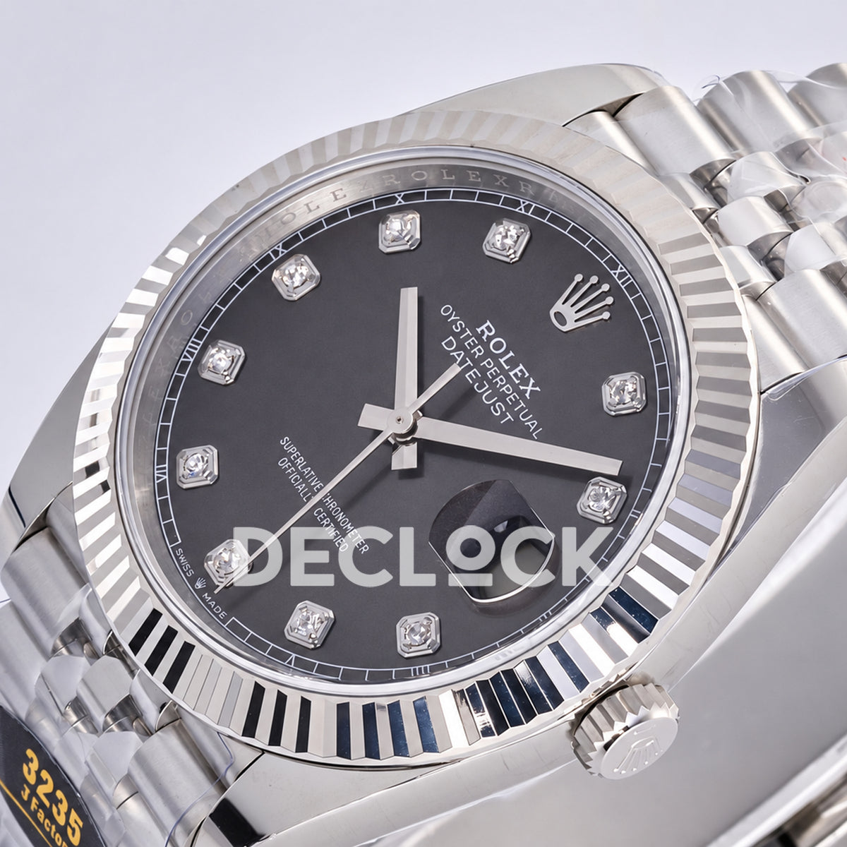 Rolex Datejust 41 126334 Grey Diamond Dial Jubilee JF JH3235 Free Sprung