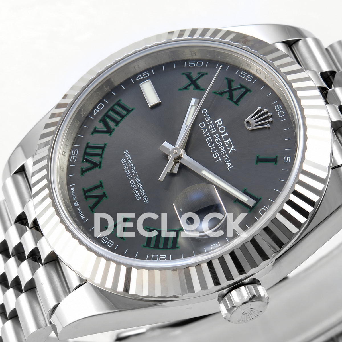 Rolex Datejust 41 126334 Wimbledon Grey Green Roman Dial Jubilee ERF JH3235 Free Sprung