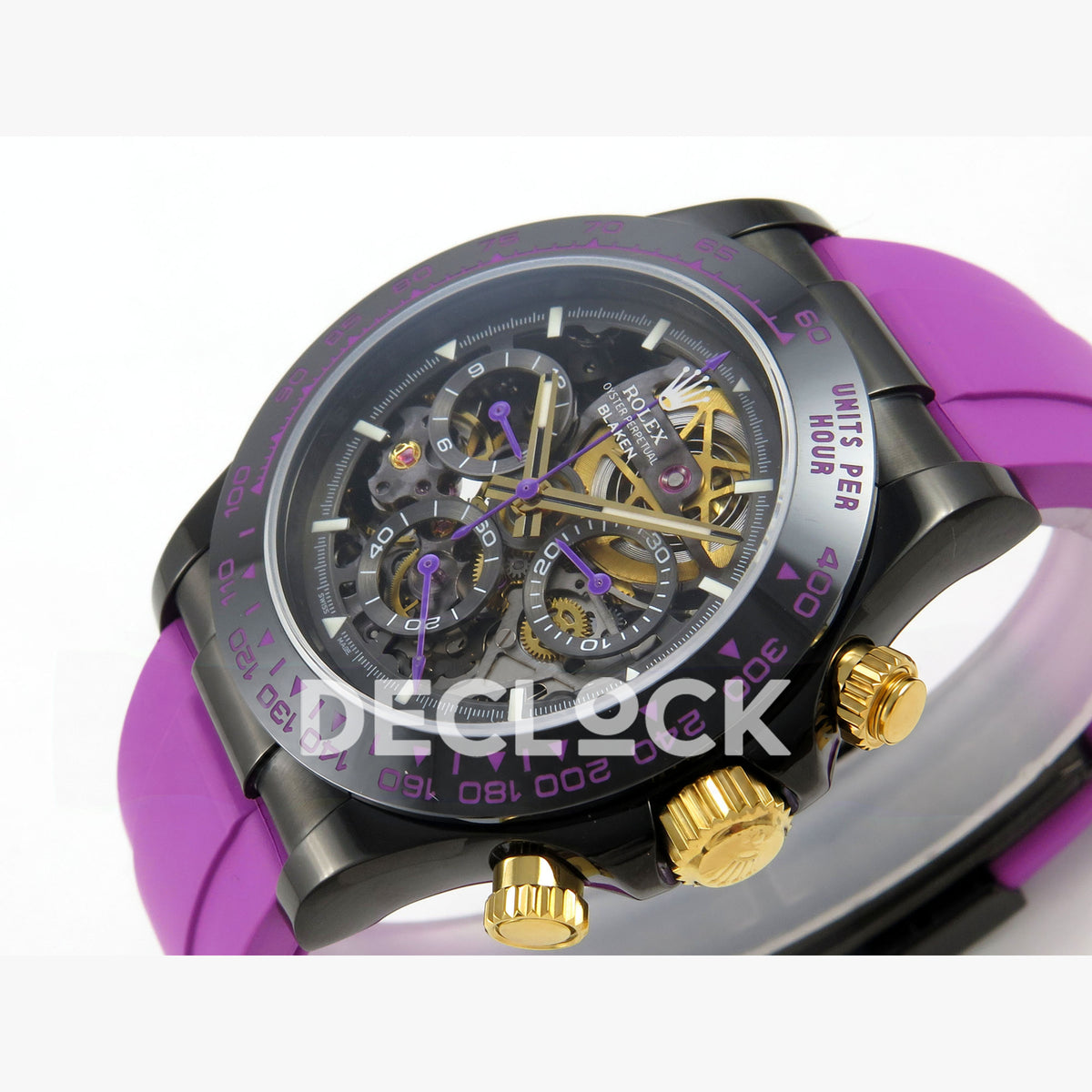 Rolex Daytona Blacken Ceramic Custom PVD SONIC Purple Rubber SA4130