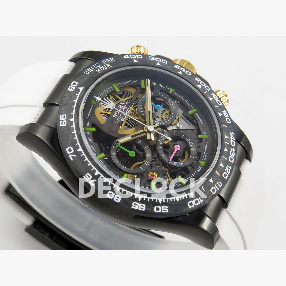 Rolex Daytona Blacken Ceramic Custom PVD SONIC White Rubber SA4130