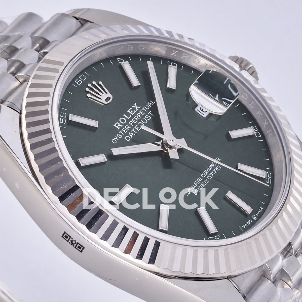 Rolex Datejust 41 126334 Green Stick Dial Jubilee JF JH3235 Free Sprung