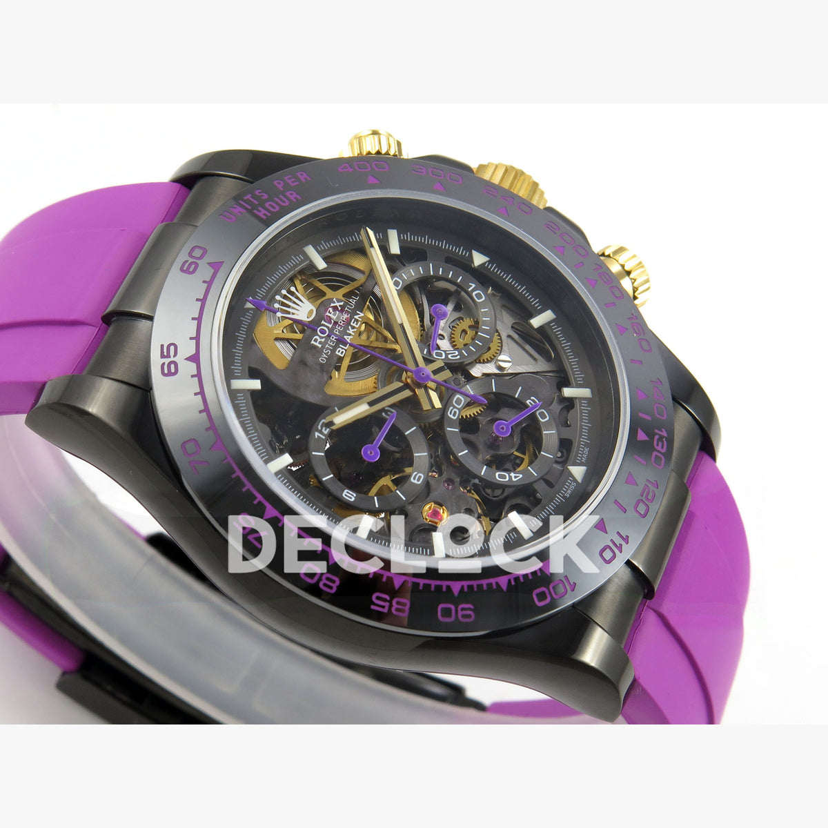 Rolex Daytona Blacken Ceramic Custom PVD SONIC Purple Rubber SA4130