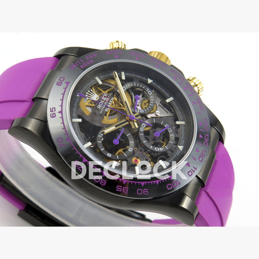 Rolex Daytona Blacken Ceramic Custom PVD SONIC Purple Rubber SA4130