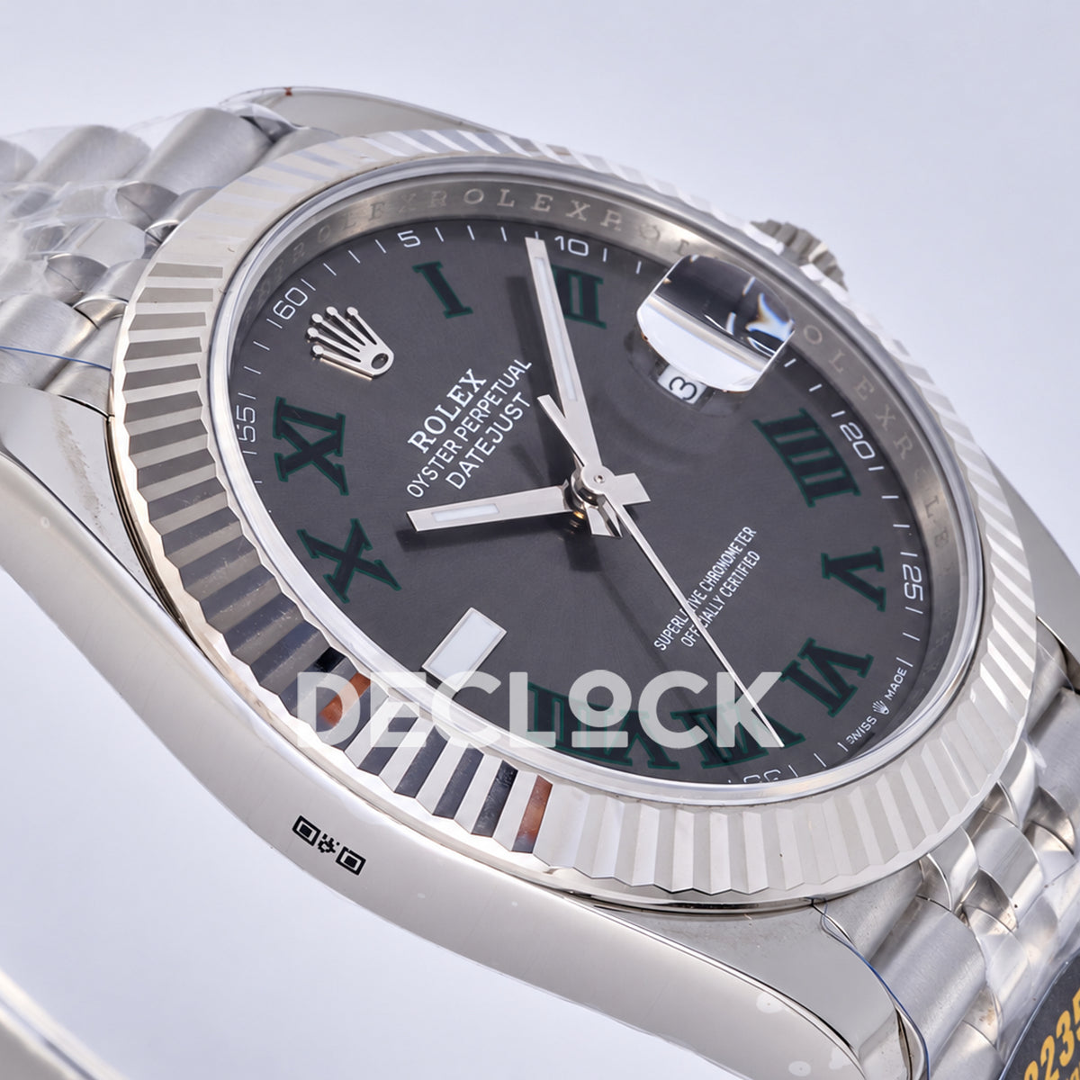Rolex Datejust 41 126334 Wimbledon Grey Green Roman Dial Jubilee JF JH3235 Free Sprung