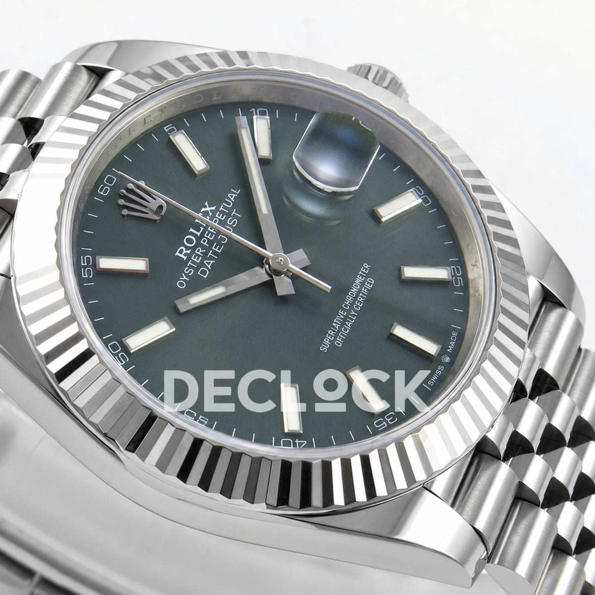 Rolex Datejust 41 126334 Green Stick Dial Jubilee ERF JH3235 Free Sprung