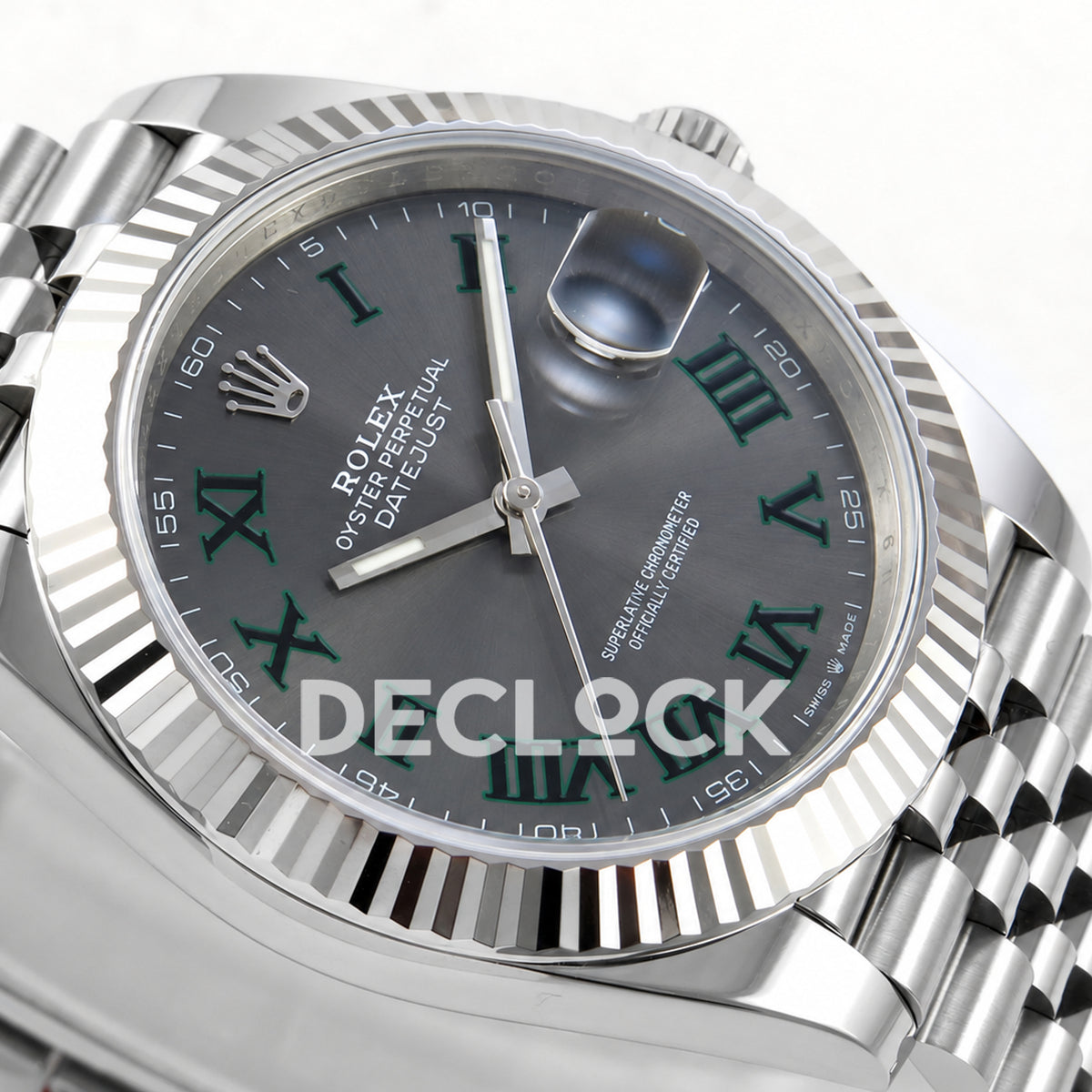 Rolex Datejust 41 126334 Wimbledon Grey Green Roman Dial Jubilee ERF JH3235 Free Sprung