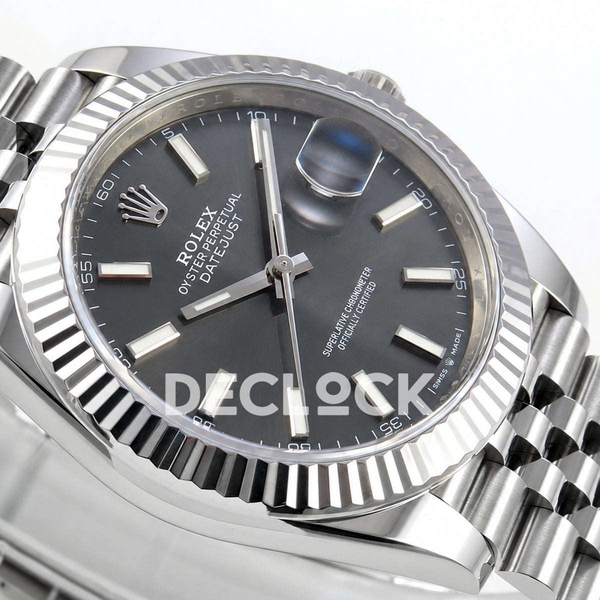 Rolex Datejust 41 126334 Grey Stick Dial Jubilee Clean Plus JH3235 Free Sprung