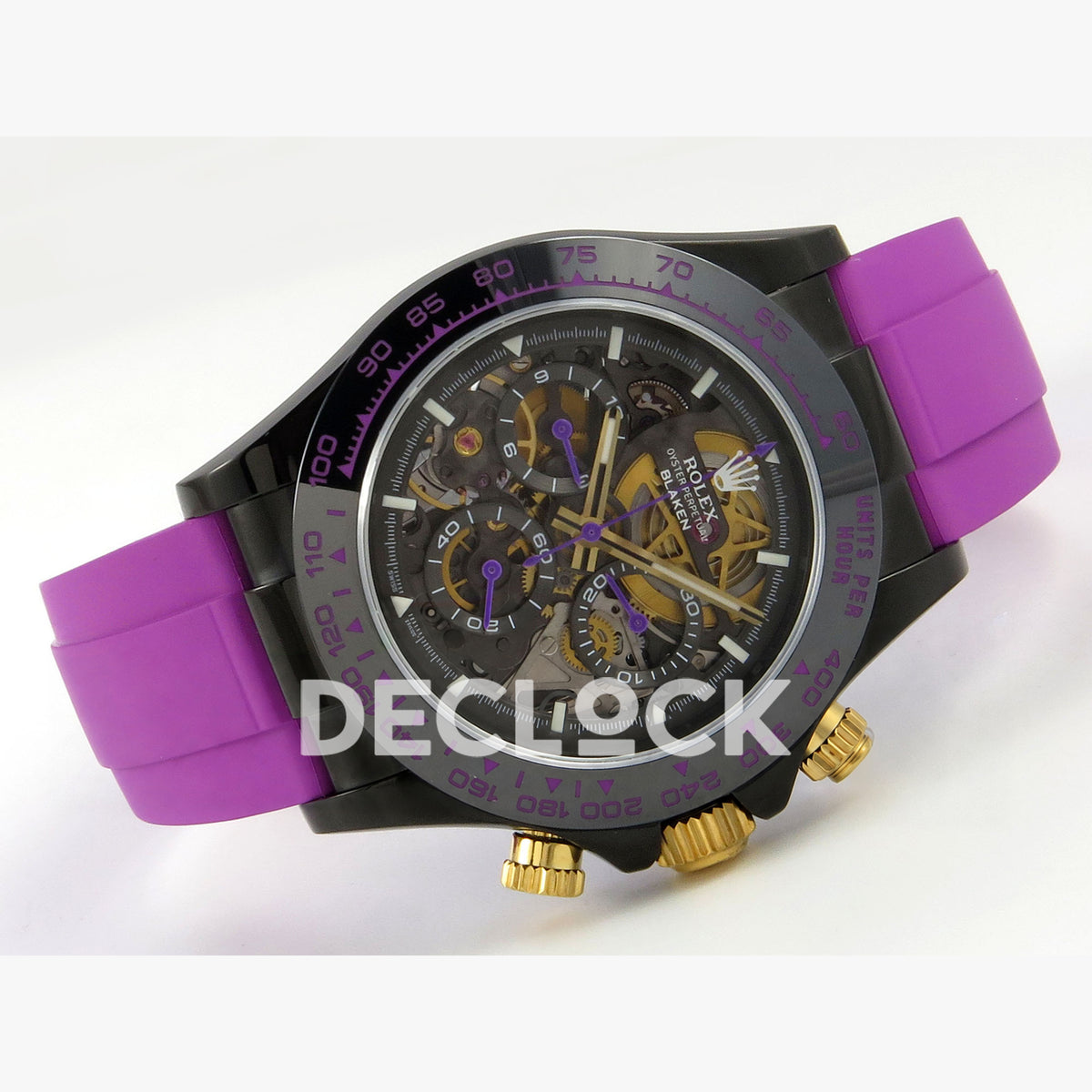 Rolex Daytona Blacken Ceramic Custom PVD SONIC Purple Rubber SA4130