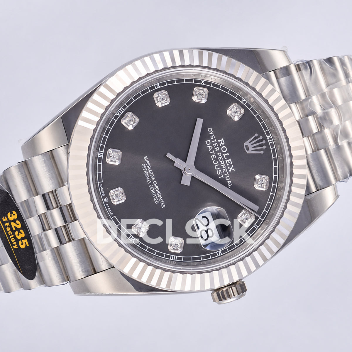 Rolex Datejust 41 126334 Grey Diamond Dial Jubilee JF JH3235 Free Sprung