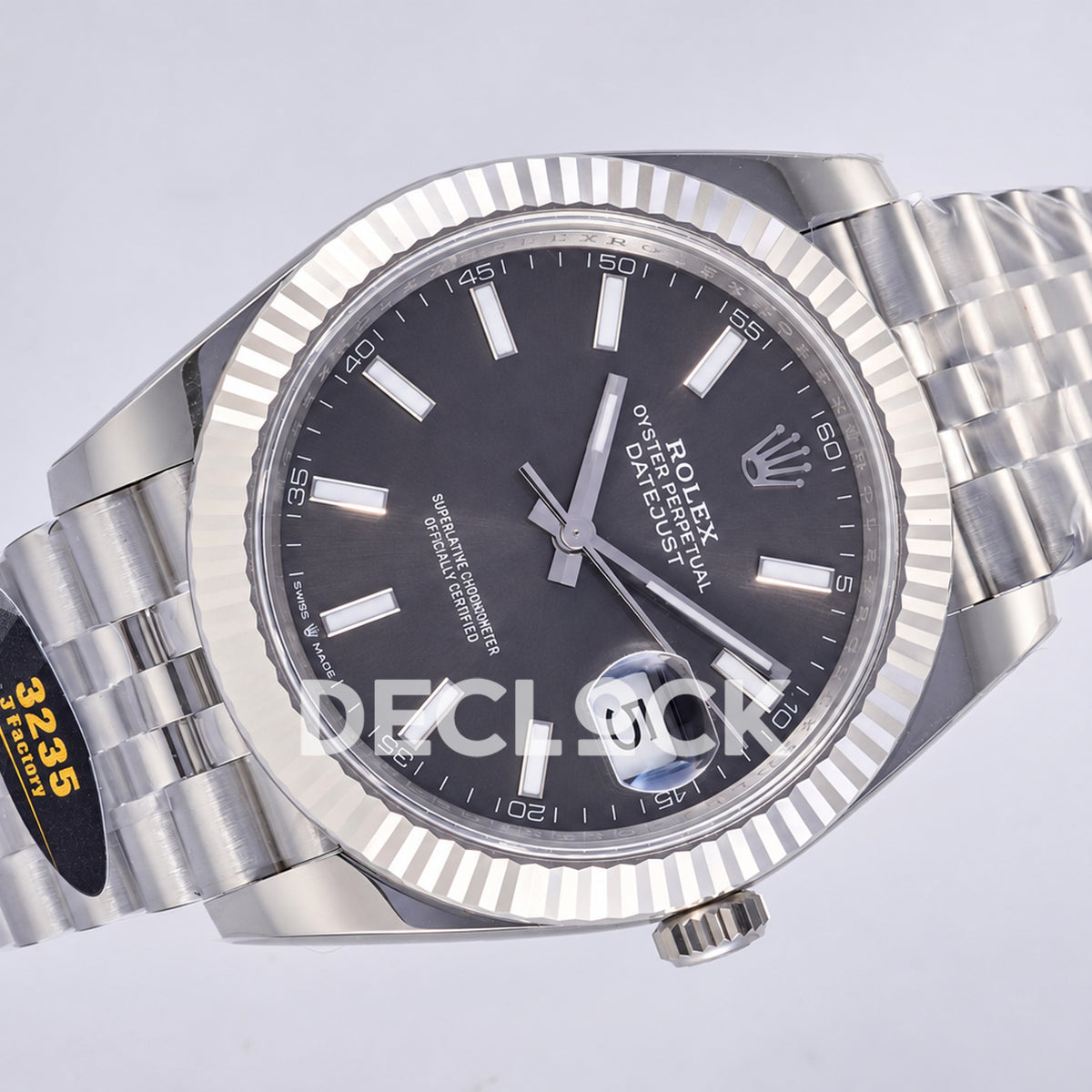 Rolex Datejust 41 126334 Grey Stick Dial Jubilee JF JH3235 Free Sprung