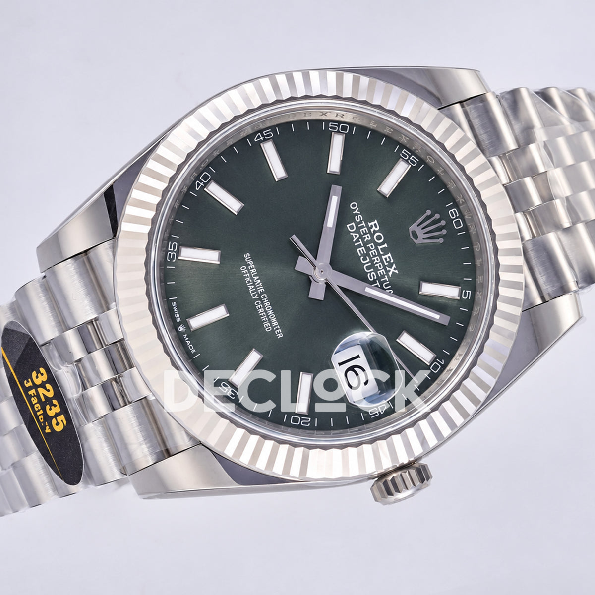Rolex Datejust 41 126334 Green Stick Dial Jubilee JF JH3235 Free Sprung