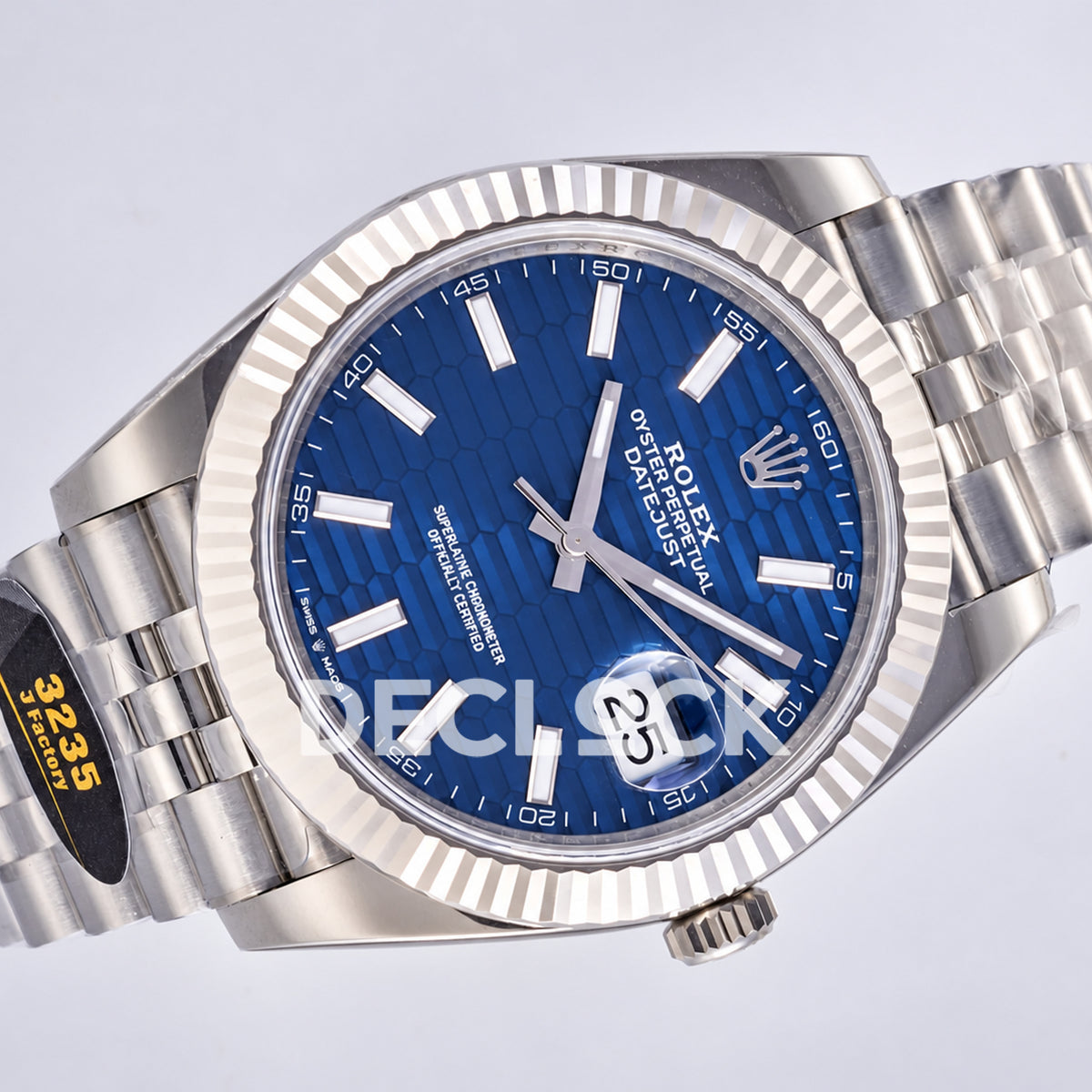 Rolex Datejust 41 126334 Blue Textured Stick Dial Jubilee JF JH3235 Free Sprung