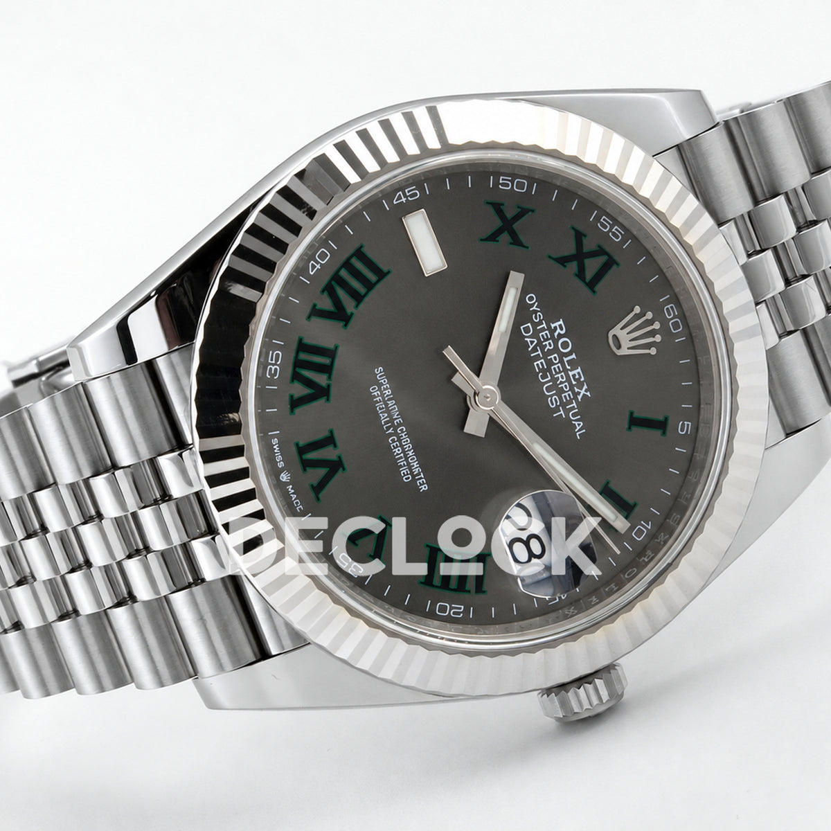 Rolex Datejust 41 126334 Wimbledon Grey Green Roman Dial Jubilee ERF JH3235 Free Sprung