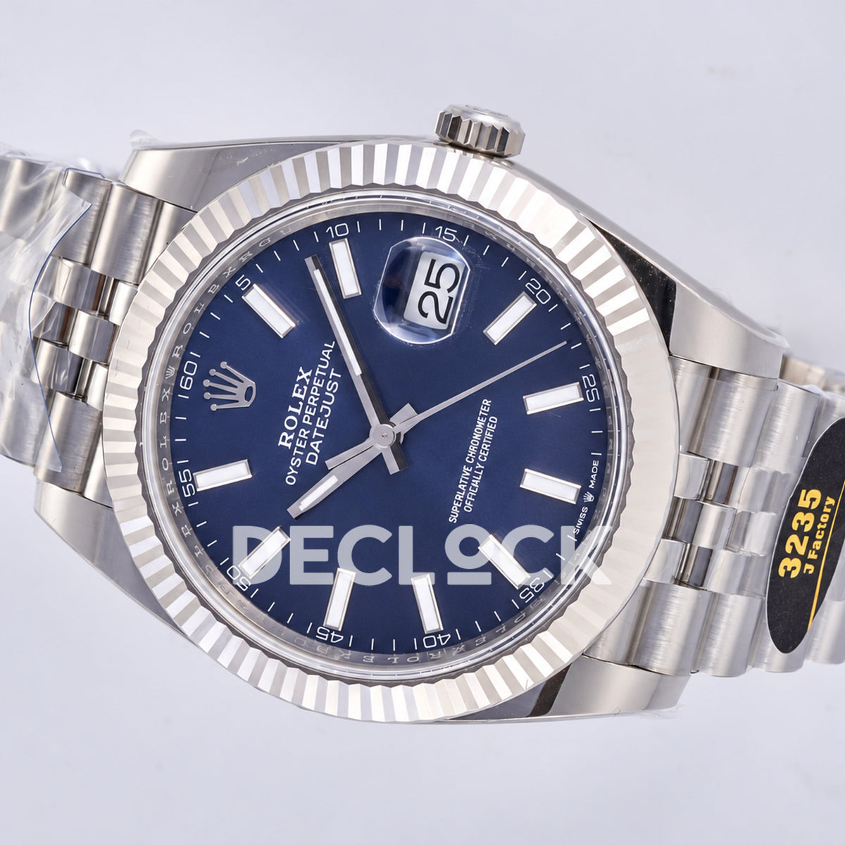 Rolex Datejust 41 126334 Blue Stick Dial Jubilee JF JH3235 Free Sprung