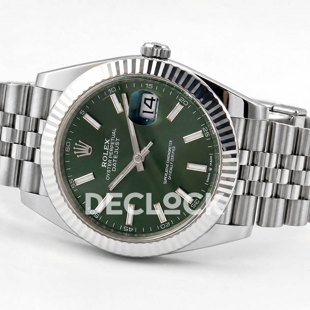 Rolex Datejust 41 126334 Green Stick Dial Jubilee Clean Plus JH3235 Free Sprung