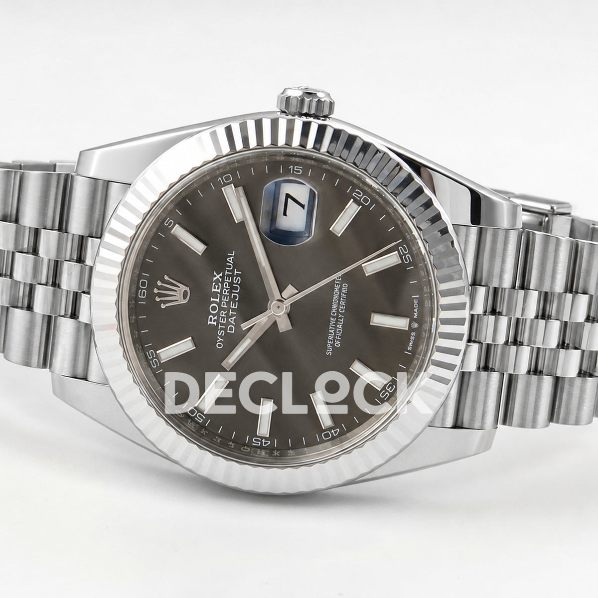Rolex Datejust 41 126334 Grey Stick Dial Jubilee Clean Plus JH3235 Free Sprung