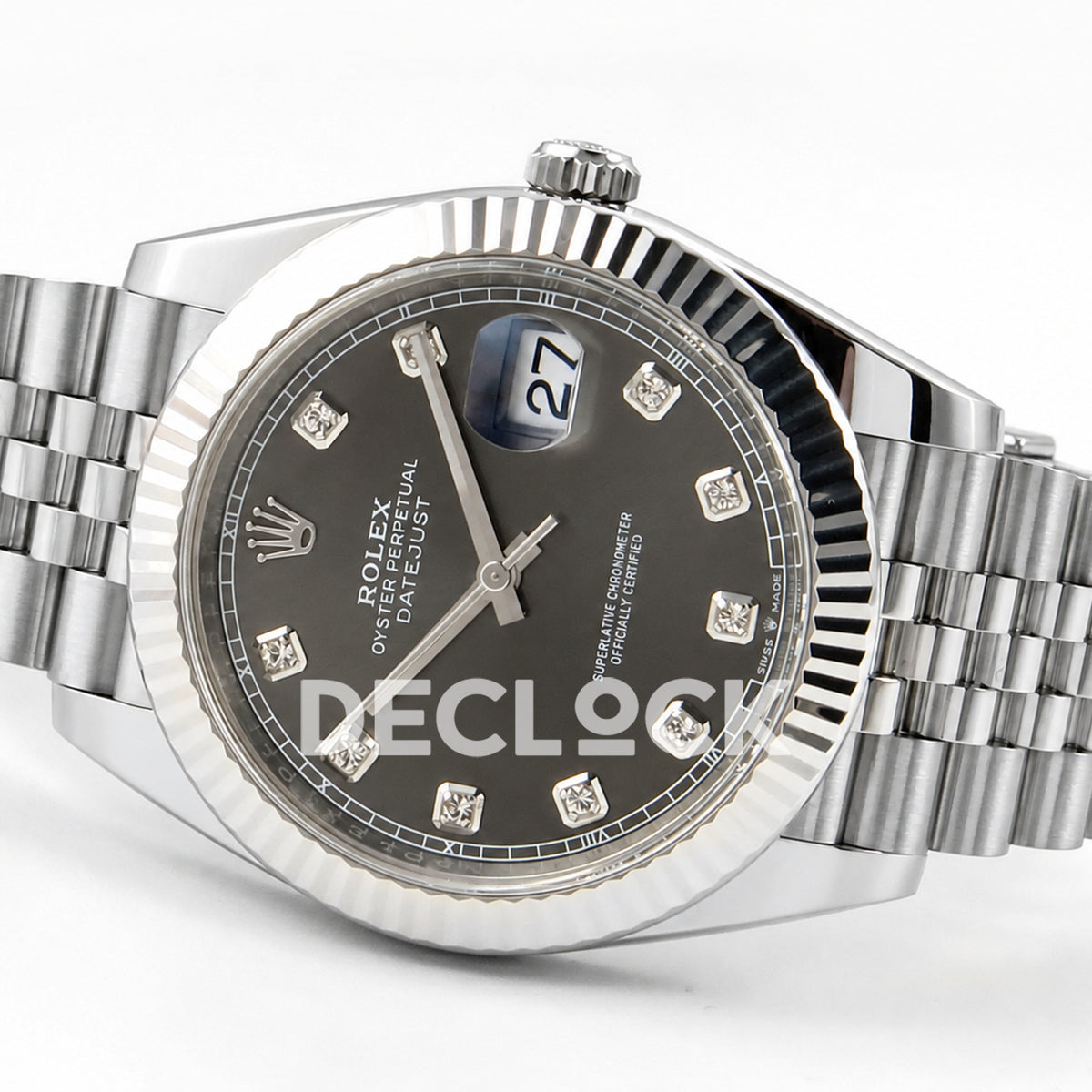 Rolex Datejust 41 126334 Grey Diamond Dial Jubilee Clean Plus JH3235 Free Sprung